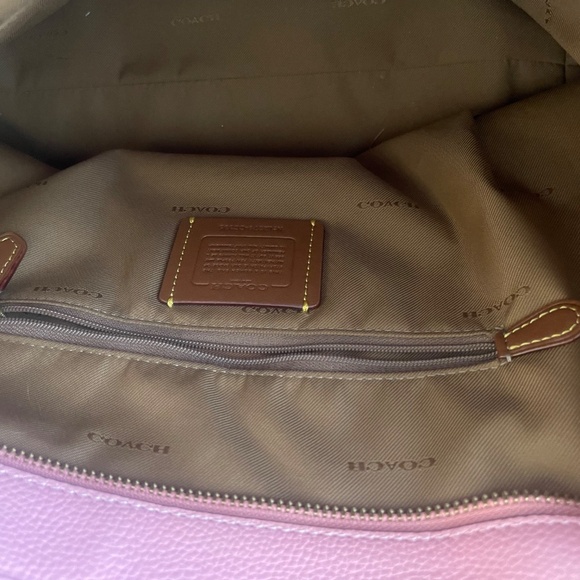 COACH Taylor Polished Pebbled Leather Tote Bag -Bubblegum Color - Picture 4 of 7